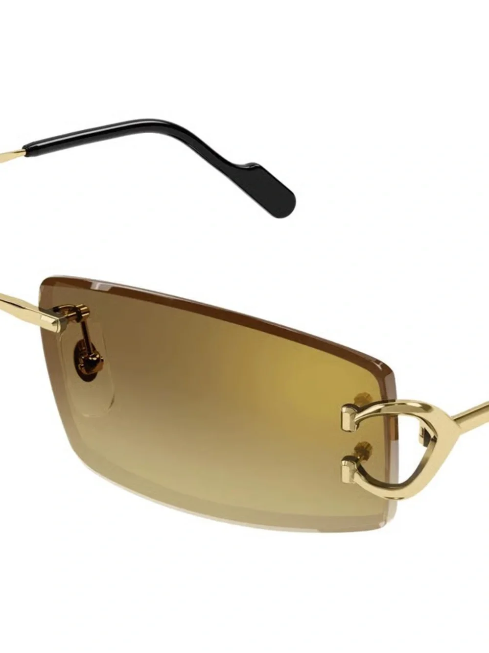 Cartier Rimless Sunglasses in Gold with Brown Tinted Lenses